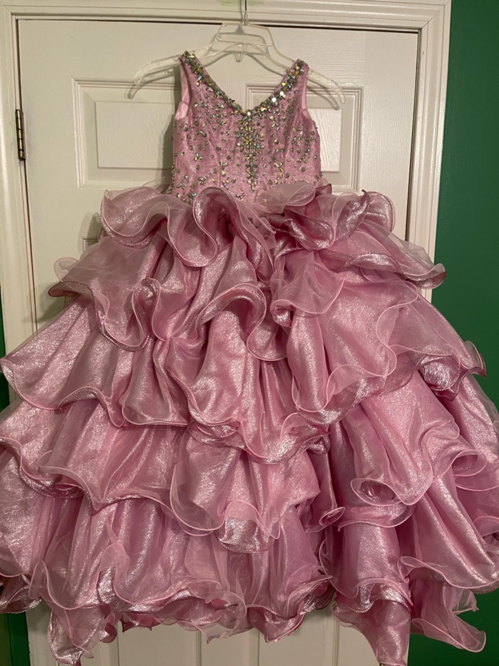 Pink Ruffled Party Dress for Girls - Elegant Sleeveless Gown